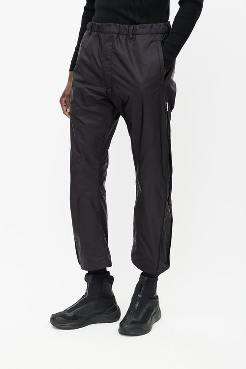 Prada Black Nylon Zip Track Pant