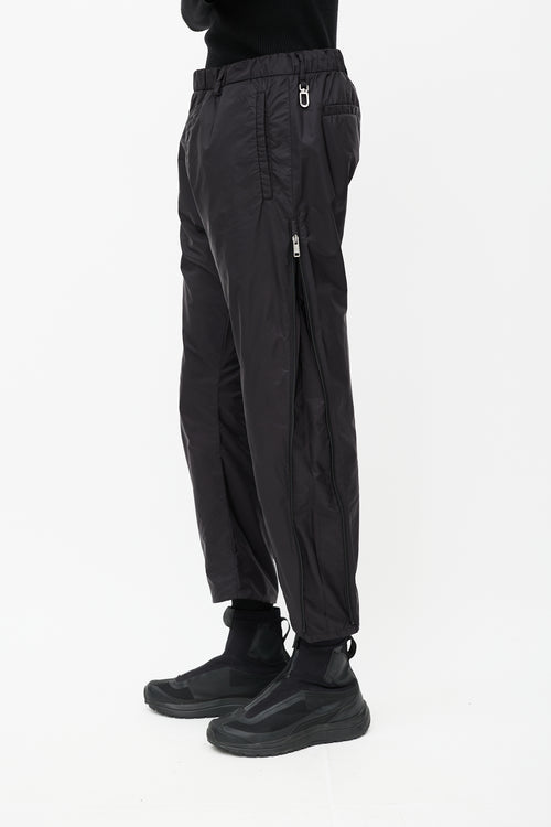 Prada Black Nylon Zip Track Pant