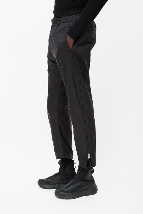 Prada Black Nylon Zip Track Pant