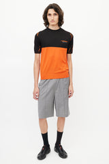 Prada Black & Orange Wool Knit T-Shirt