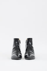 Prada Black Patent Leather Pointed Toe Boot