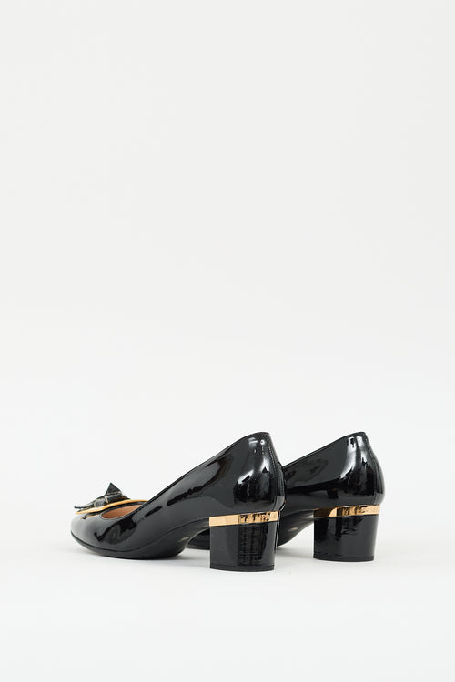 Prada Black Patent Leather Knot Pump