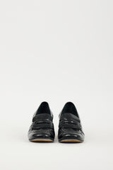 Prada Black Patent Leather Loafer Pump
