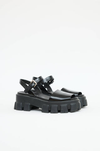 Prada Patent Monolith  Sandal