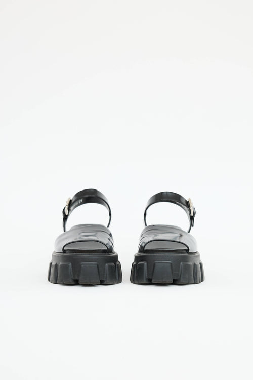 Prada Patent Monolith  Sandal