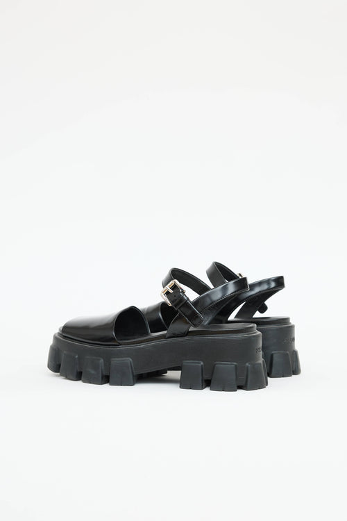 Prada Patent Monolith  Sandal