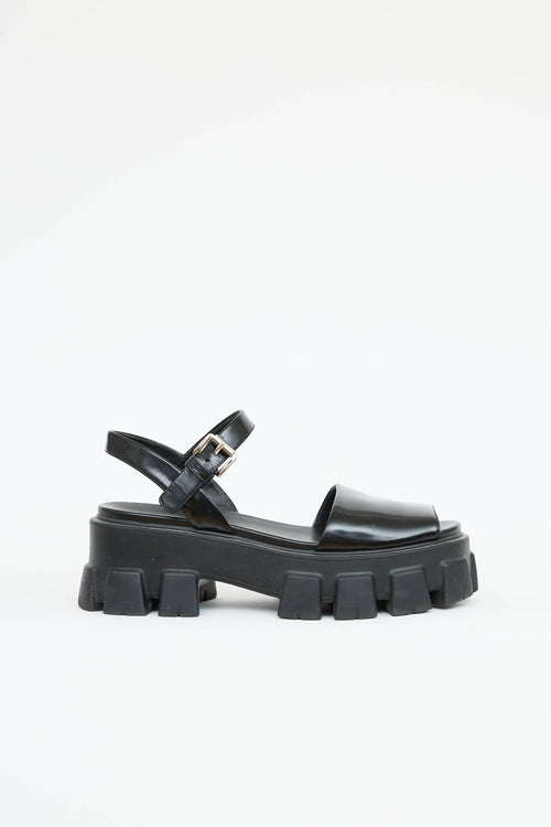 Prada Patent Monolith  Sandal