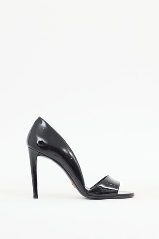 Prada Black Patent Leather Sandal