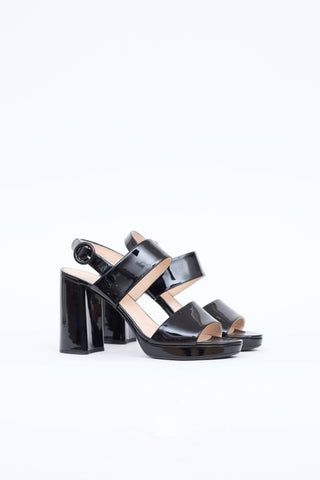 Prada Patent Heel Sandal