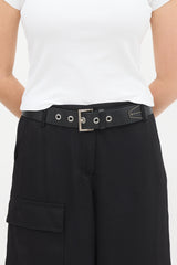 Prada Black Pebbled Leather Belt