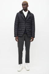 Prada Black Pinstripe Padded Jacket