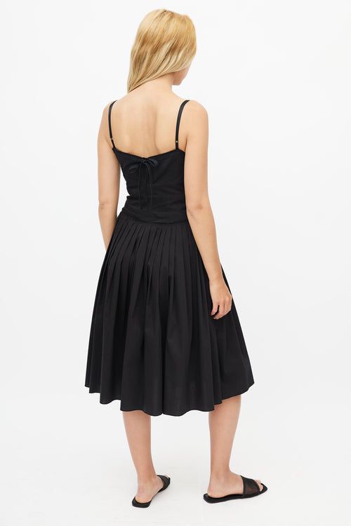 Prada Black Pleated Midi Dress