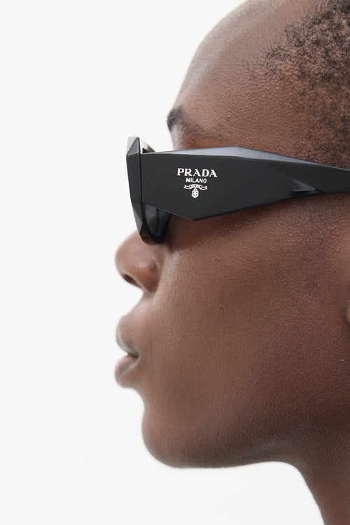 Prada Black SPR17W Rectangular Sunglasses