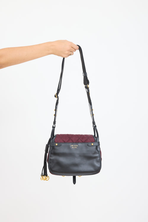 Prada Black & Purple Corsaire Quilted Bag