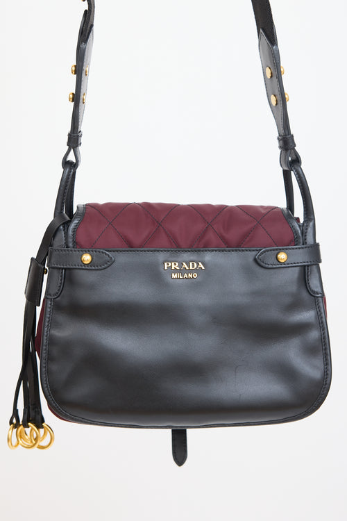 Prada Black & Purple Corsaire Quilted Bag