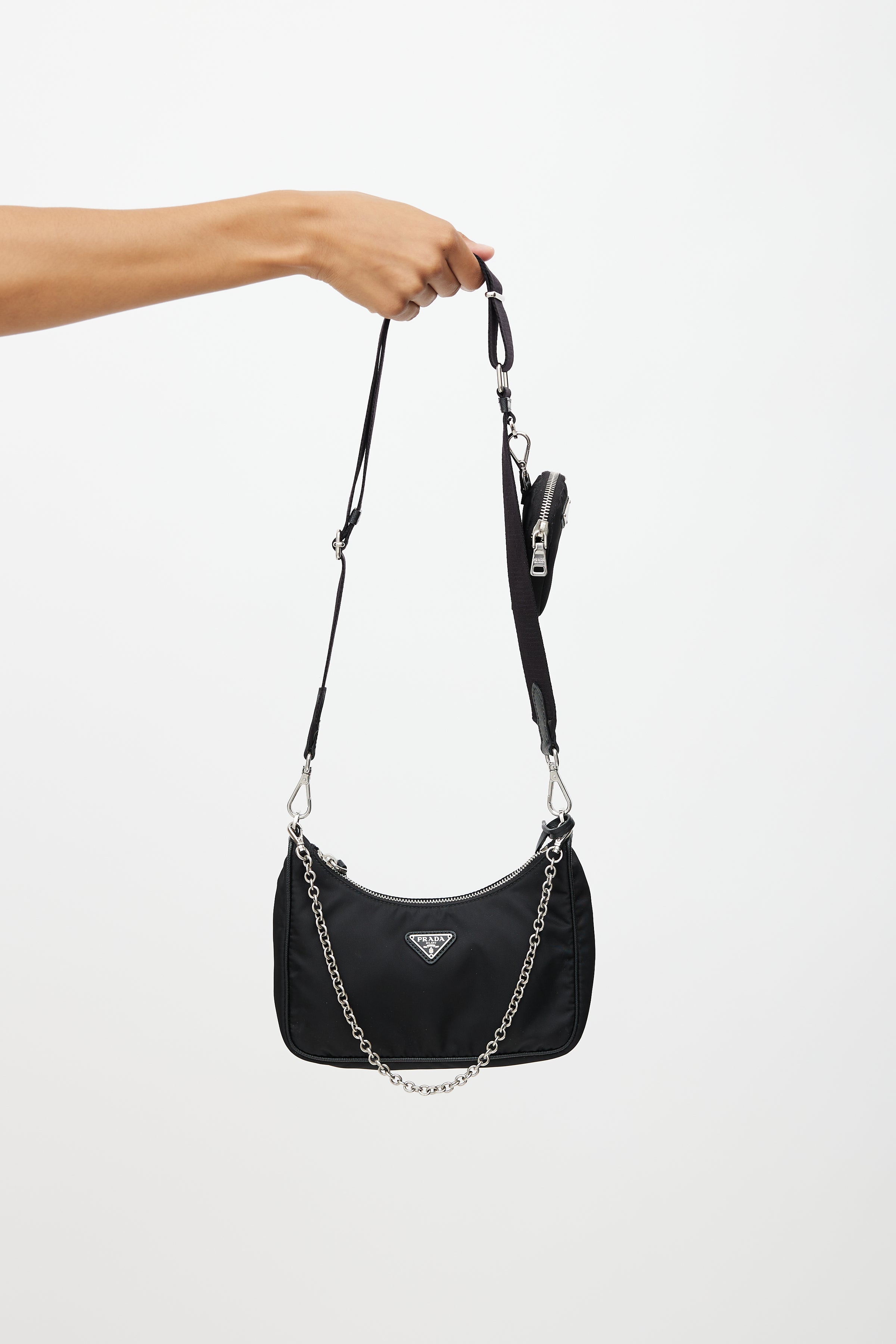 Prada Re-Edition 2000 Shoulder Bag Nylon Black in Nylon with Silver-tone -  US