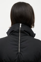 Prada Black Re-Nylon Down Zip Puffer Coat