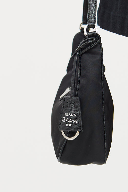Black Re-Edition 2005 Re-Nylon and Saffiano Mini Bag