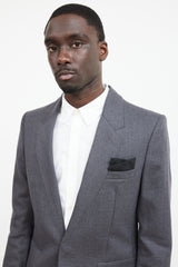Prada Black & Multicolour Leather Rose Pocket Square