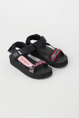 Prada Black & Red Sport Knit Sandal