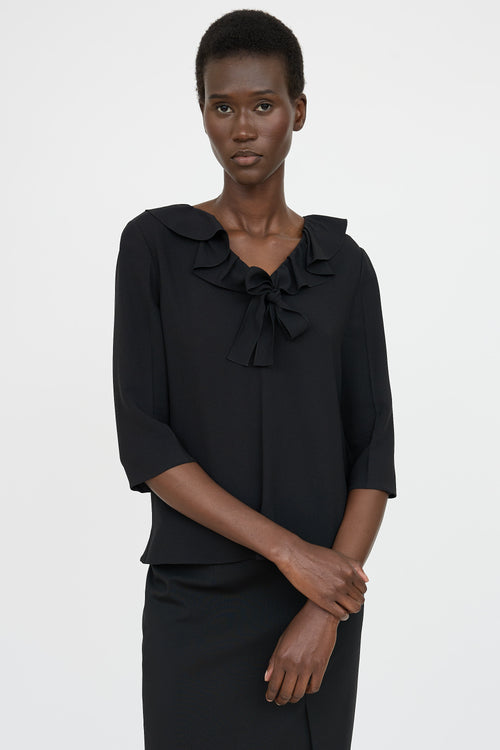 Prada Ruffle Tie Blouse