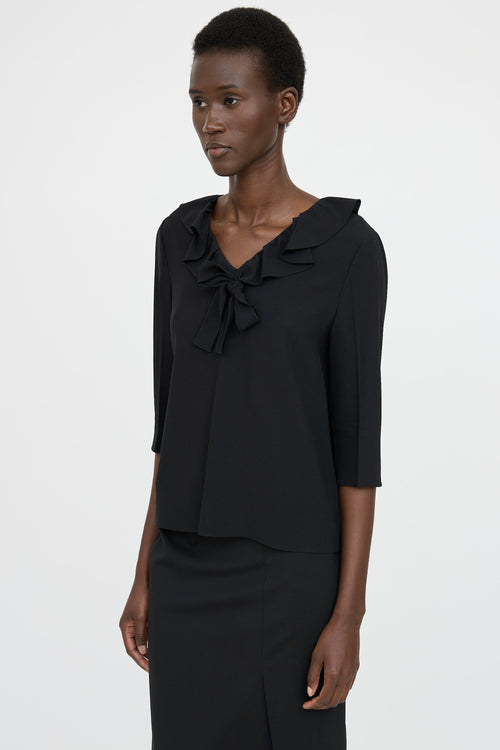 Prada Ruffle Tie Blouse