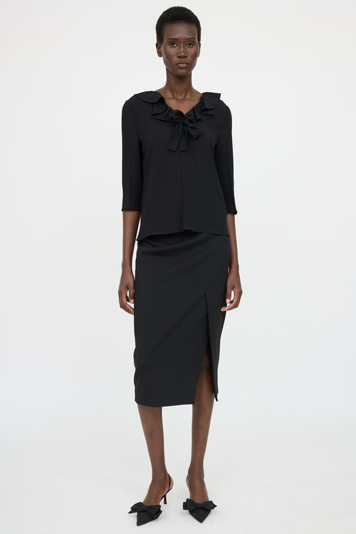 Prada Ruffle Tie Blouse