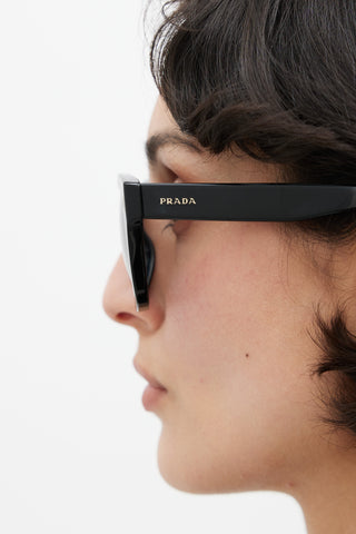 Prada Black SPR09S Rectangular Sunglasses
