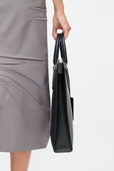 Prada Black Saffiano Leather North South Tote Bag