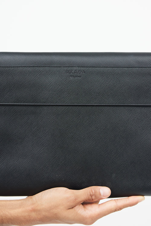 Prada Black Saffiano Leather Portfolio