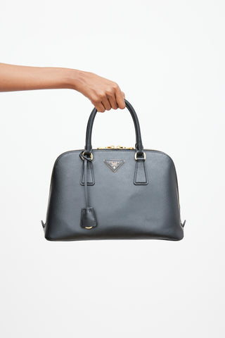 Prada Black Saffiano Leather Promenade Shoulder Bag