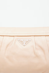 Prada Beige Vitello & Embossed Leather Shoulder Bag