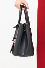Prada Black Saffiano Leather Double Mini Bag