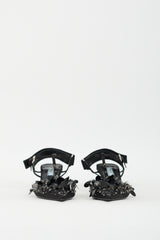 Prada Black Satin Beaded & Sequin Pump
