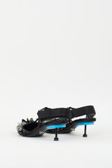 Prada Black Satin Beaded & Sequin Pump