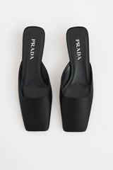 Prada Satin Square Toe Mule