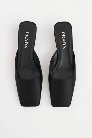Prada Satin Square Toe Mule