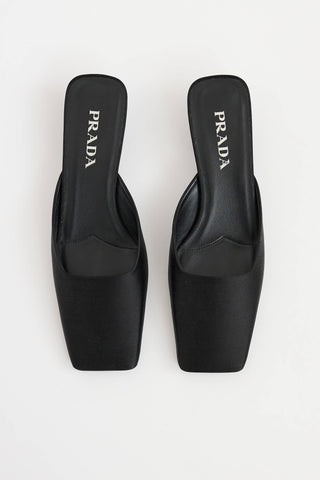 Prada Satin Square Toe Mule