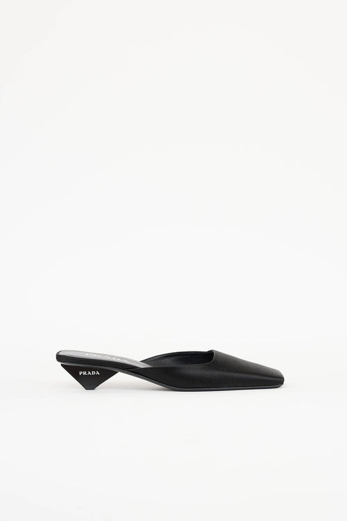 Prada Satin Square Toe Mule