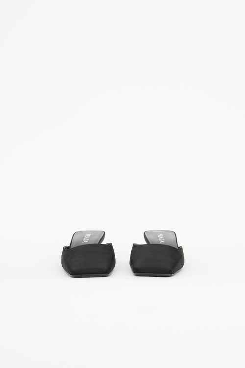 Prada Satin Square Toe Mule