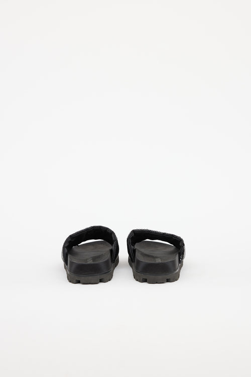 Prada Sequin Logo Lug Slide