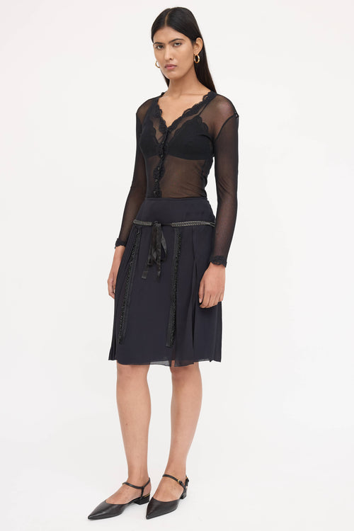 Prada Pleated Bead Skirt