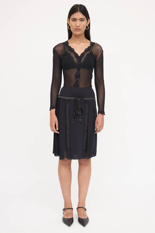 Prada Pleated Bead Skirt