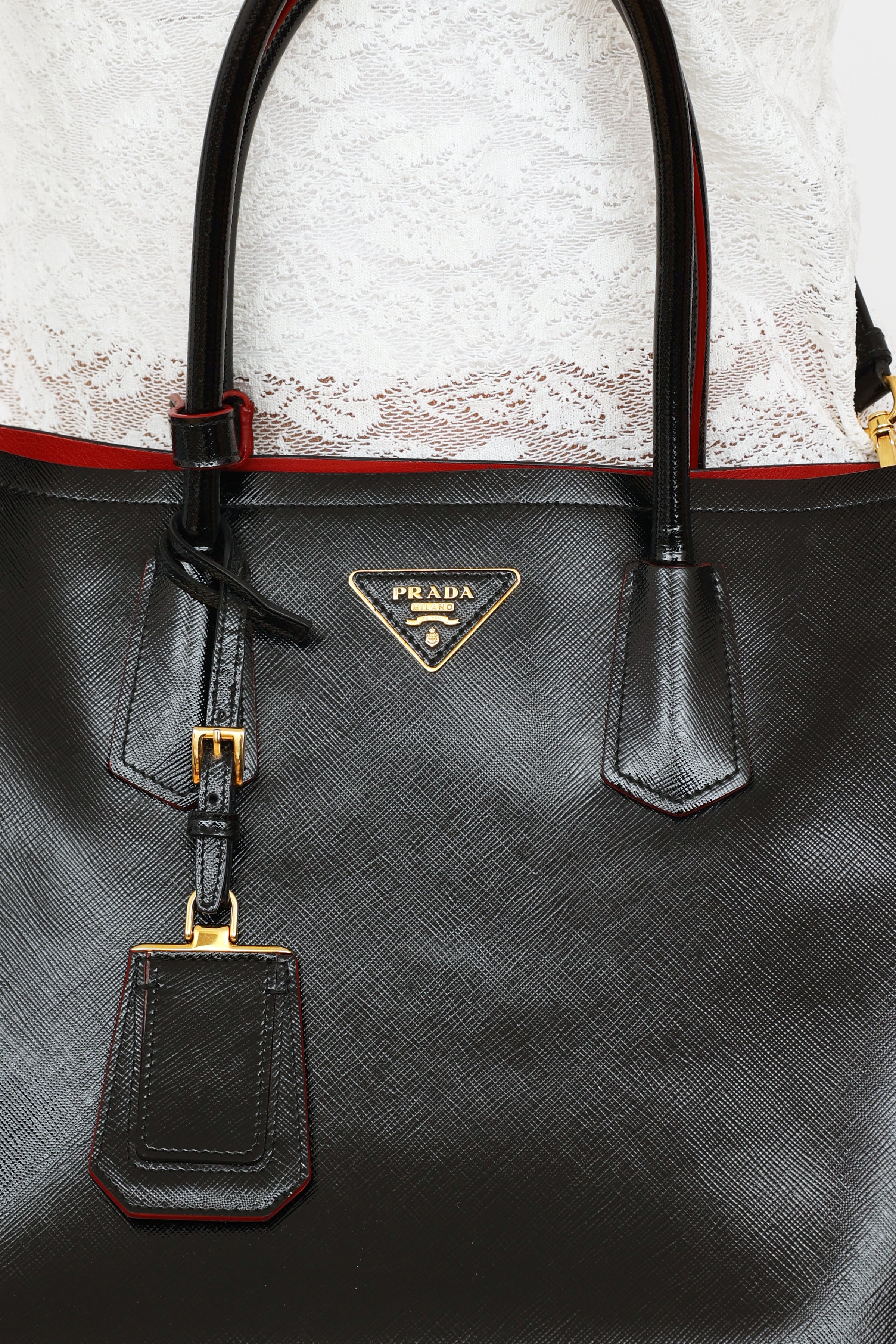 Prada Saffiano Cuir Large Twin Tote Bag - Consigned Designs