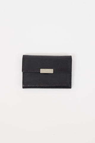 Prada Black Leather Trifold Wallet