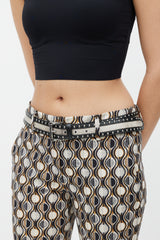 Prada Black & Silver Studded Belt