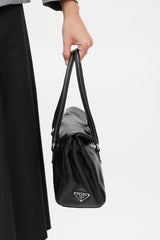 Prada Black & Silver Vitello Leather Bag