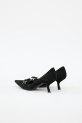 Prada Suede Chain Kitten Heel