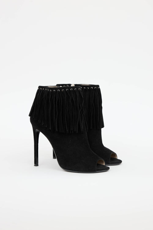 Prada Suede Fringe Bootie