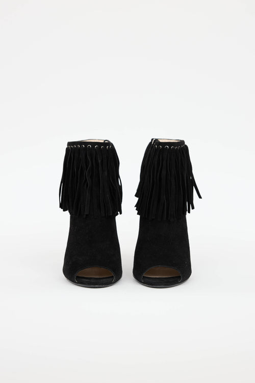 Prada Suede Fringe Bootie